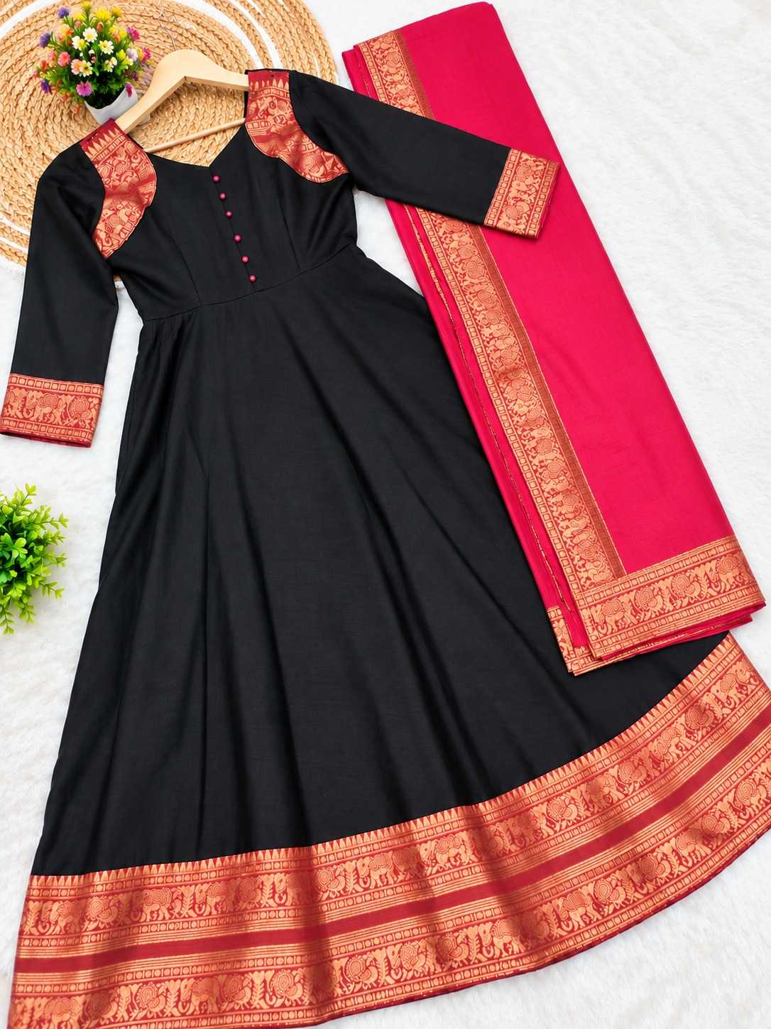 Vichitra Silk Party Gown