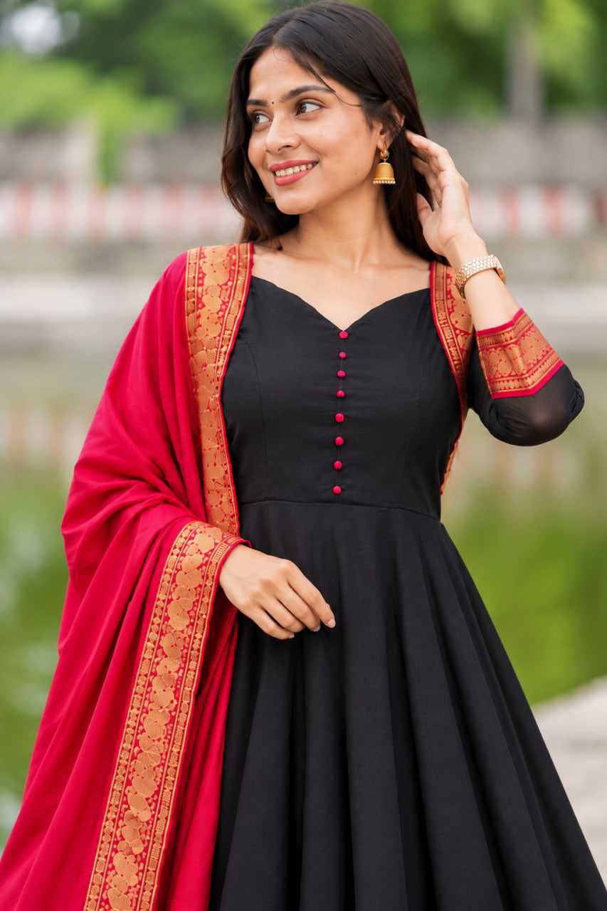 Vichitra Silk Party Gown