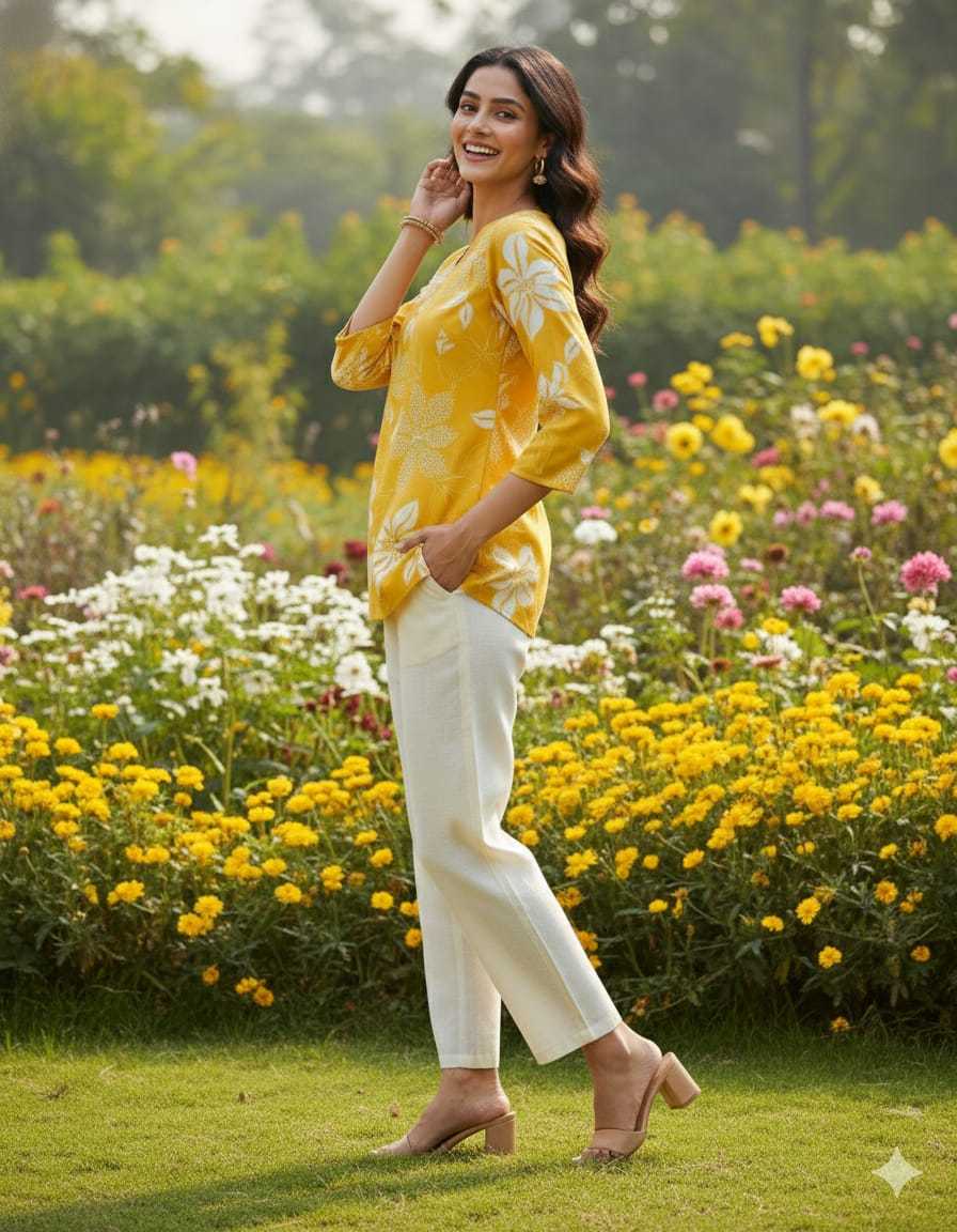 Shimmer Silk Short Kurti