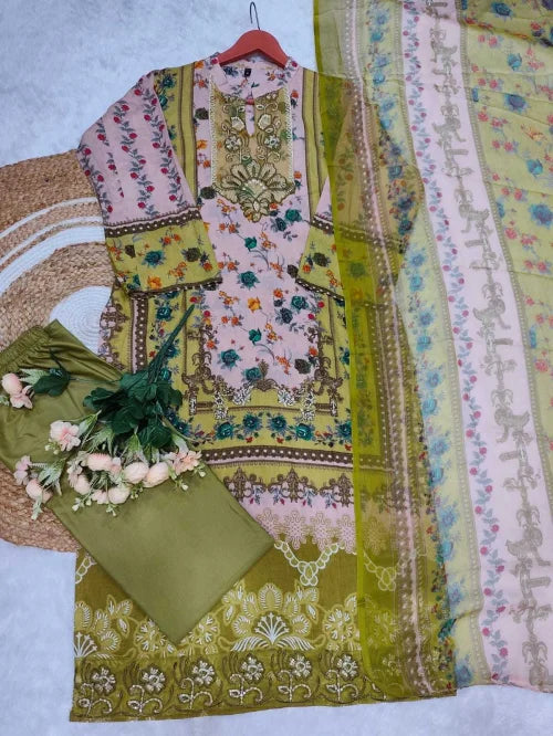 Cotton Printed Suit 070