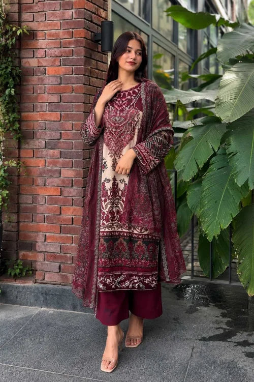 Cotton Embroidery Suit 085