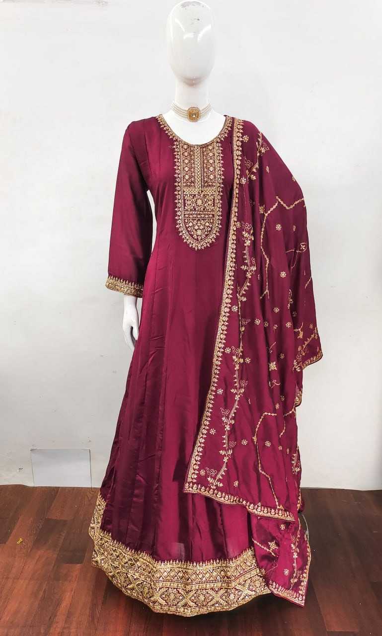 Premium Silk Embroidery Suit
