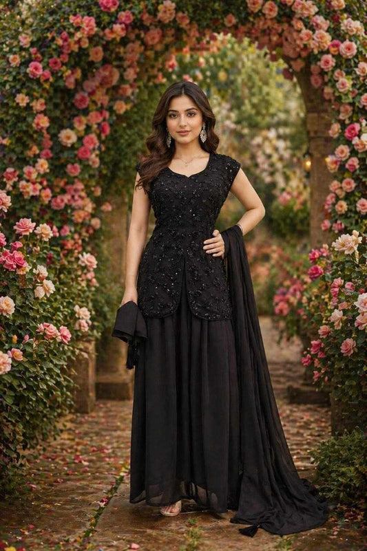 Faux Georgette Sharara Salwar Suit 102