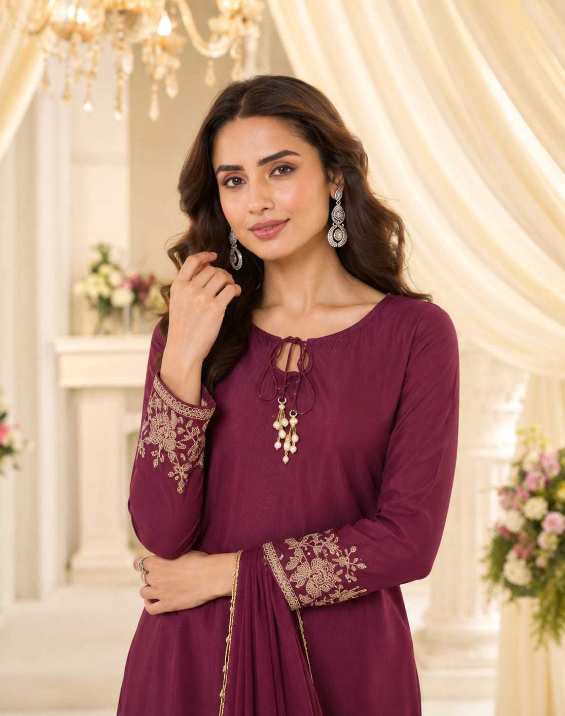 Crepe Embroidery Suit