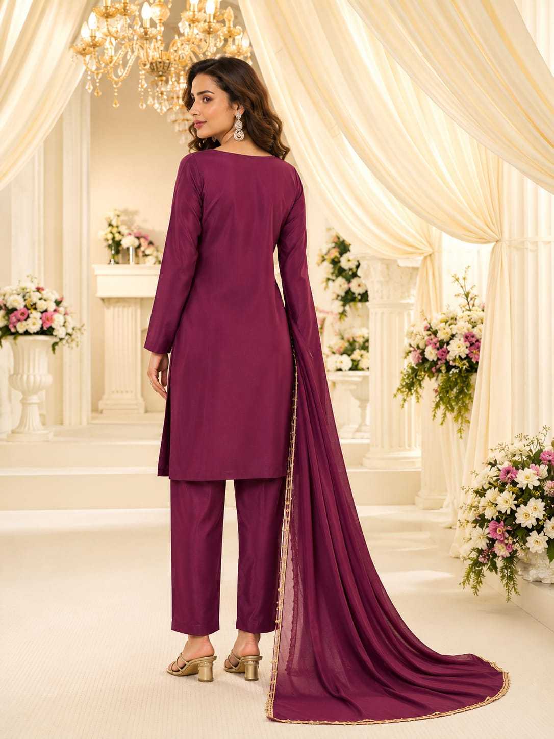 Crepe Embroidery Suit