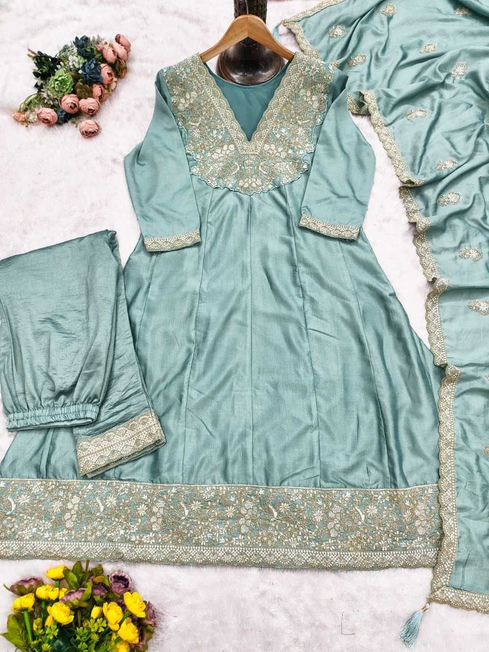 Premium Silk Embroidery Suit