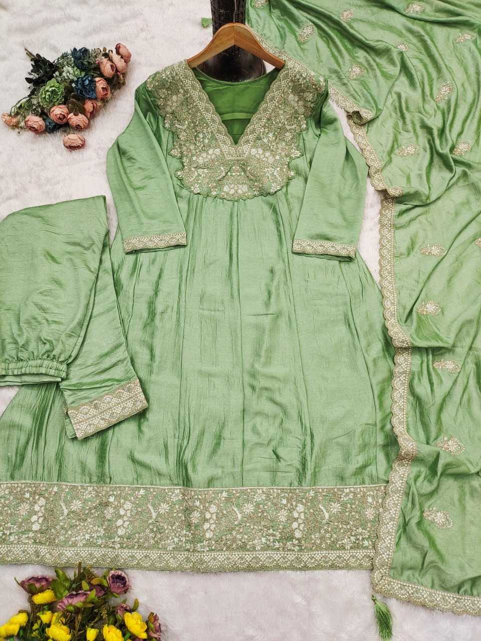 Premium Silk Embroidery Suit