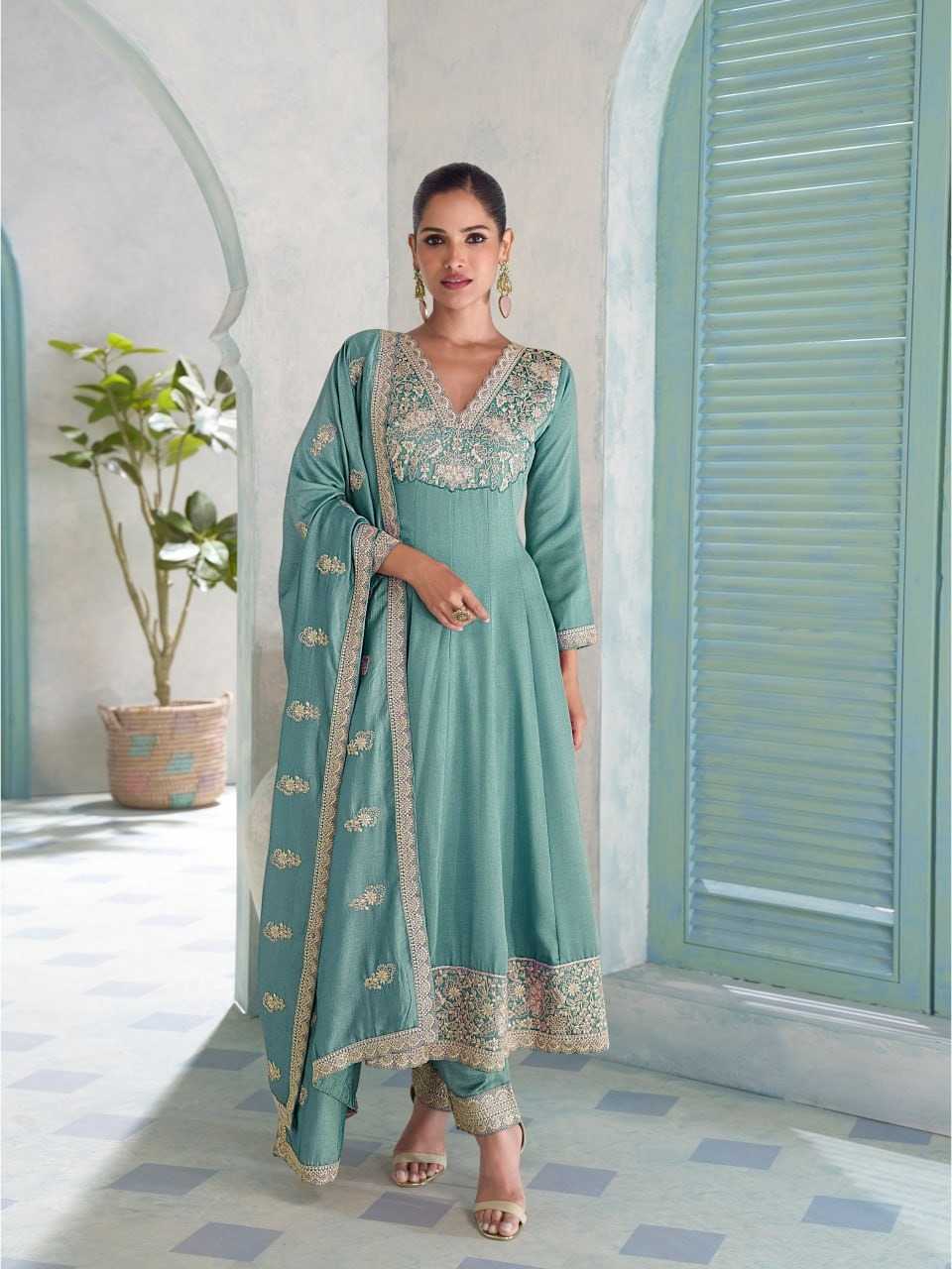 Premium Silk Embroidery Suit