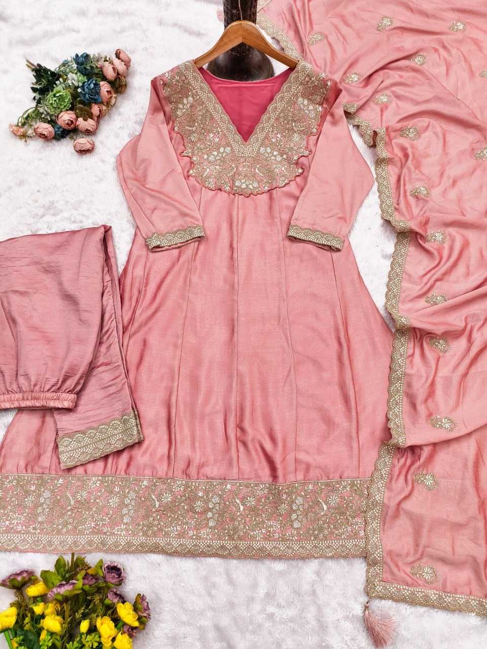 Premium Silk Embroidery Suit