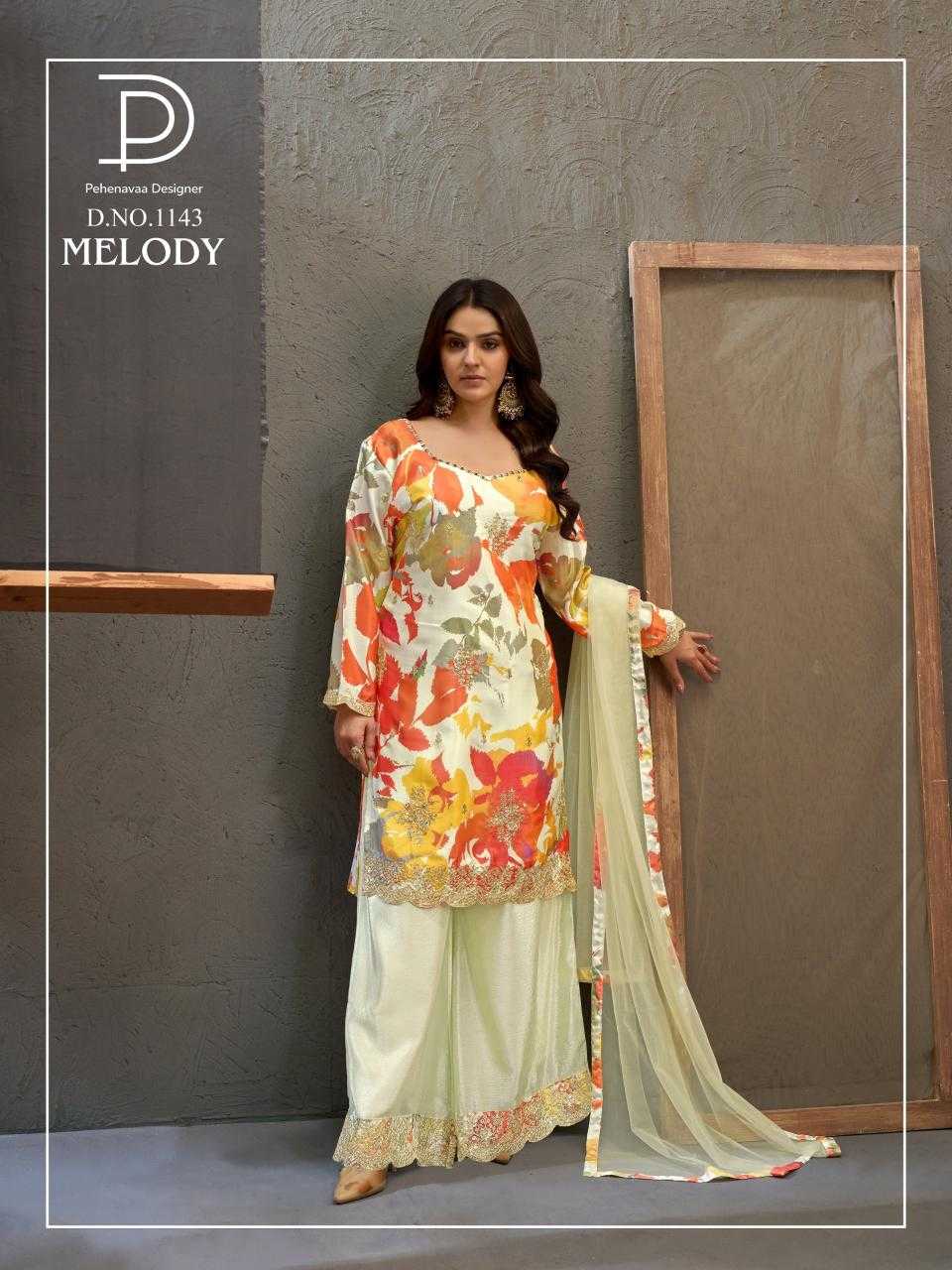 Chinon Embroidery Suit in Yellow