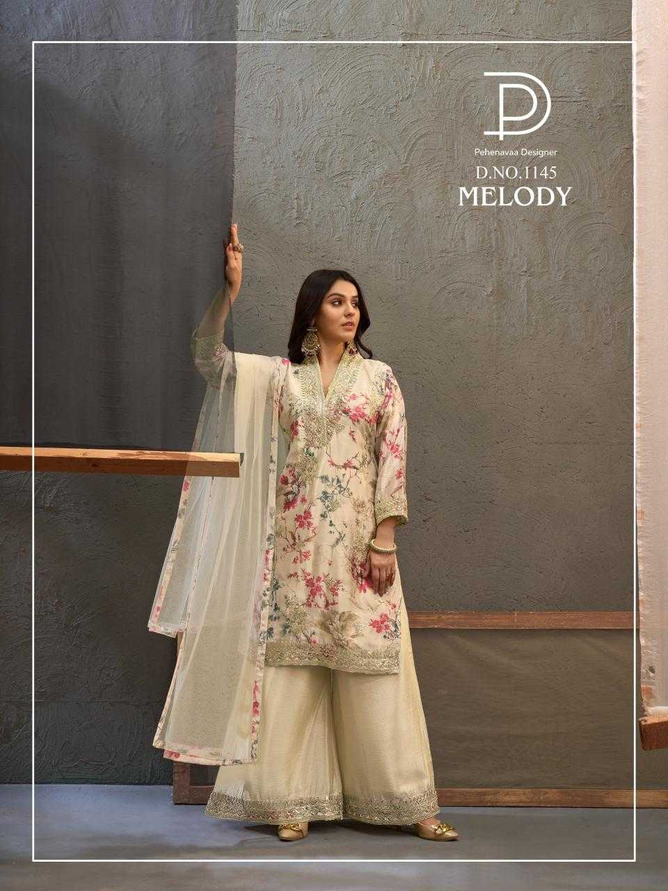 Chinon Embroidery Suit in Yellow
