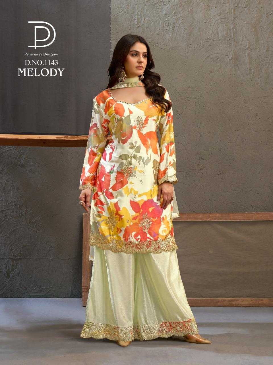 Chinon Embroidery Suit in Yellow