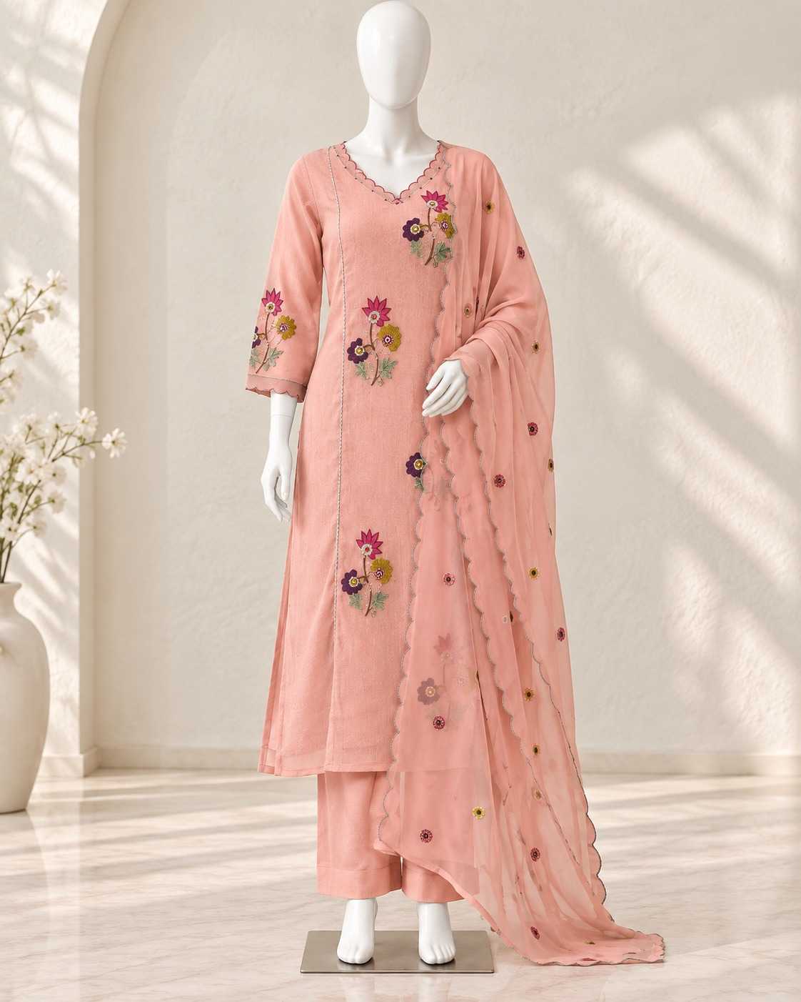 Heavy Roman Silk Embroidery Suit 135