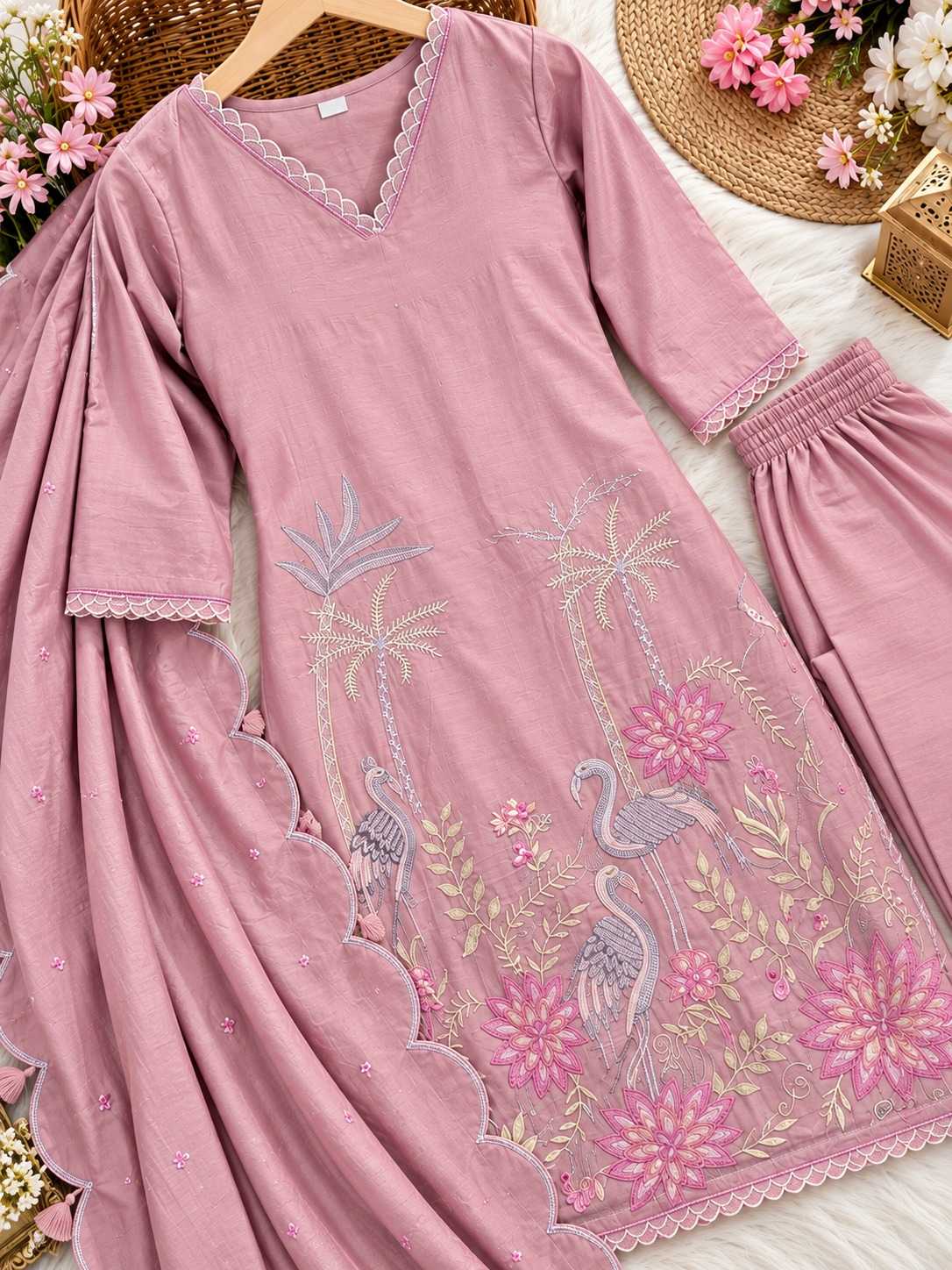 Heavy Roman Silk Embroidery Suit 140