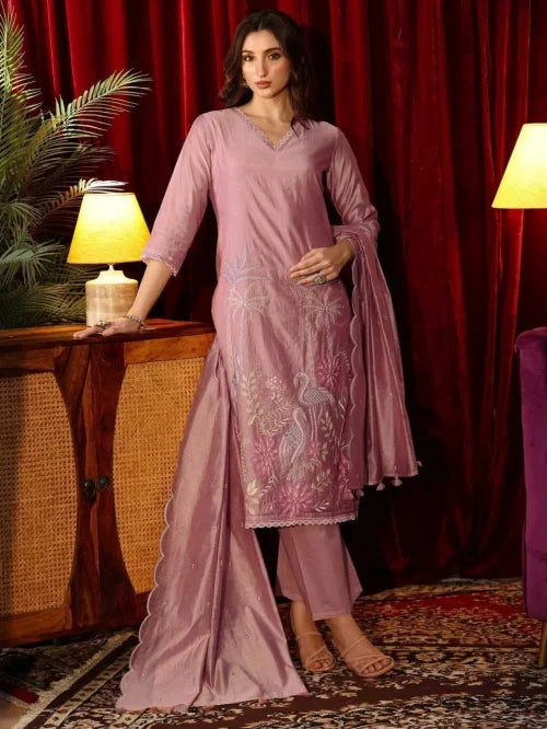 Heavy Roman Silk Embroidery Suit 140