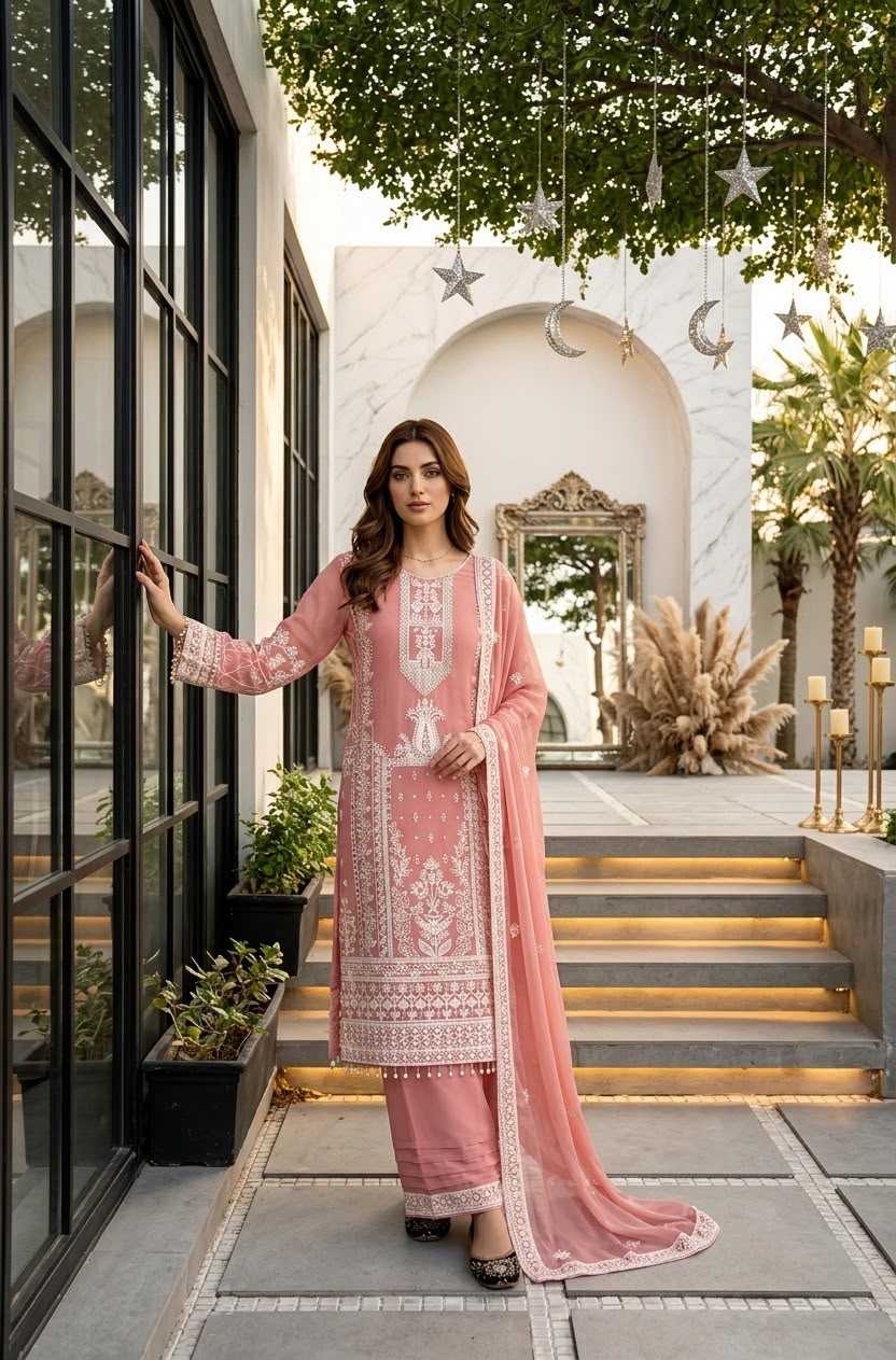 Faux Georgette Embroidery Suit