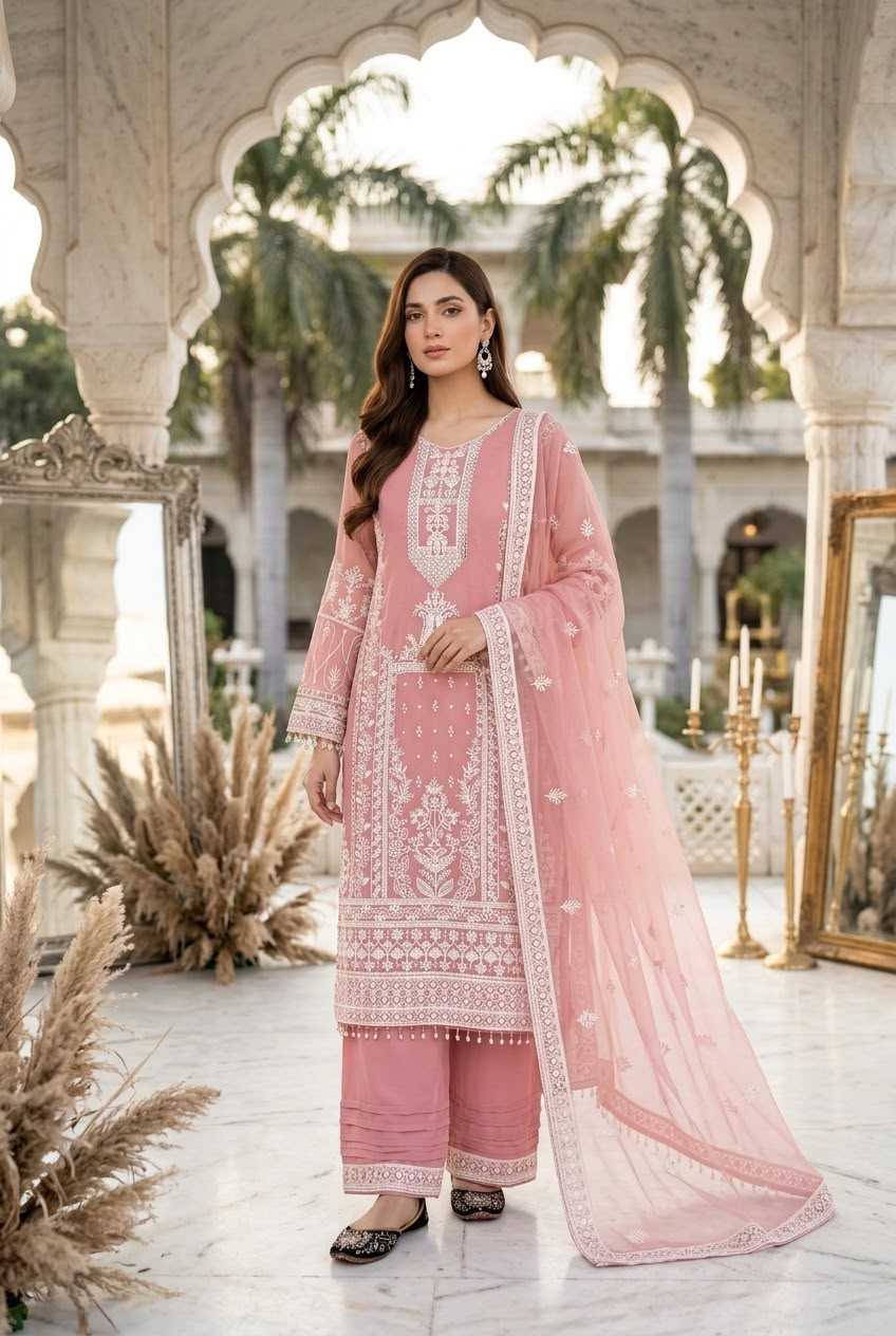 Faux Georgette Embroidery Suit
