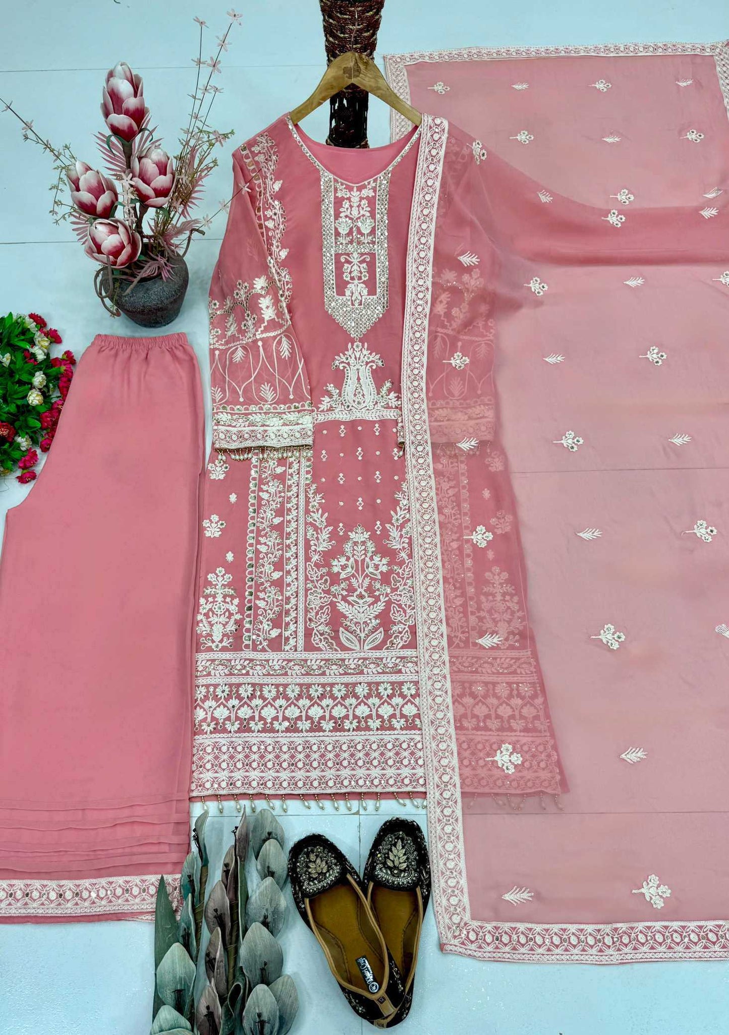 Faux Georgette Embroidery Suit