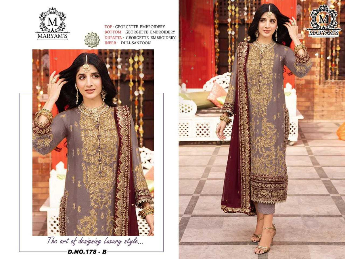 Faux Georgette Embroidery Suit in Rama