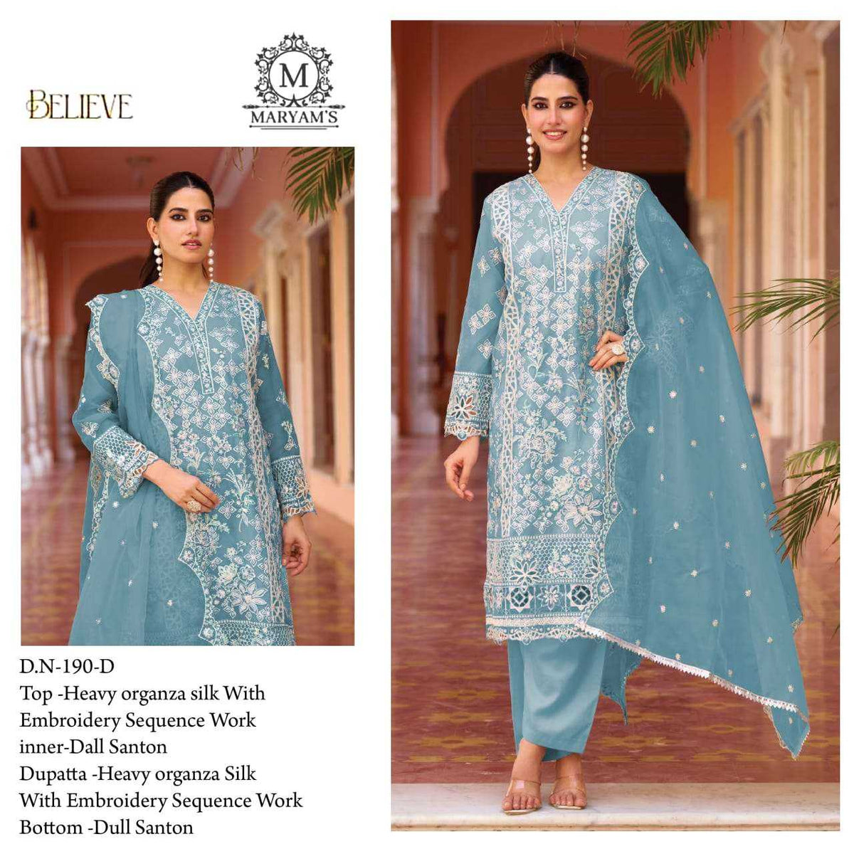 Organza Silk Embroidery Suit