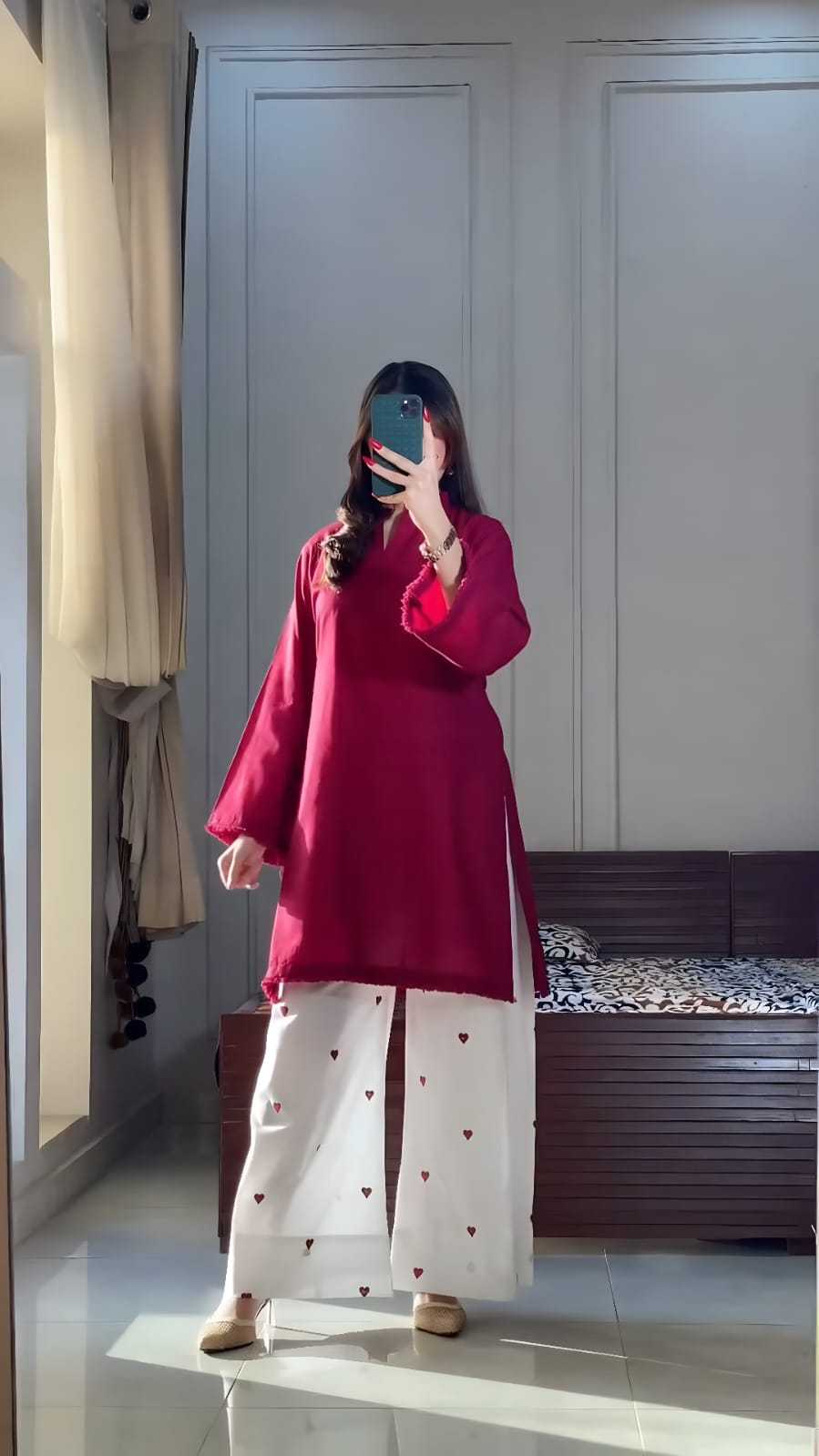 Heavy Roman Silk Designer Kurti