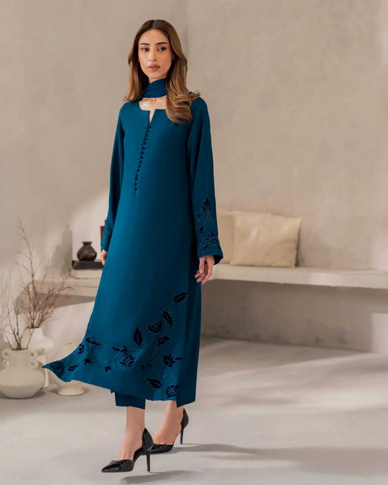 Chanderi Cotton Embroidery Suit