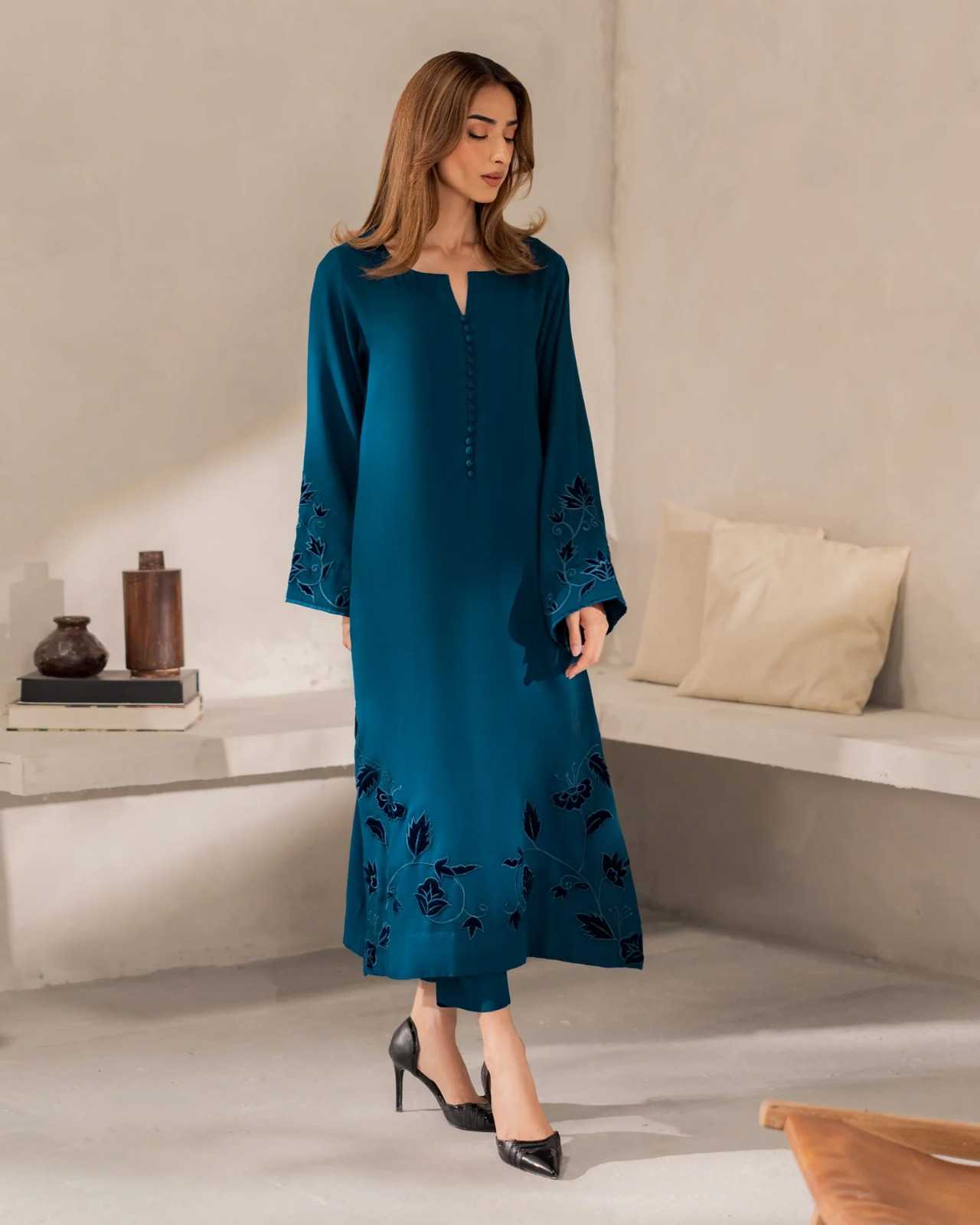 Chanderi Cotton Embroidery Suit