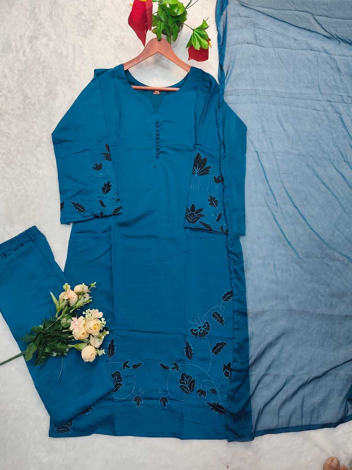 Chanderi Cotton Embroidery Suit