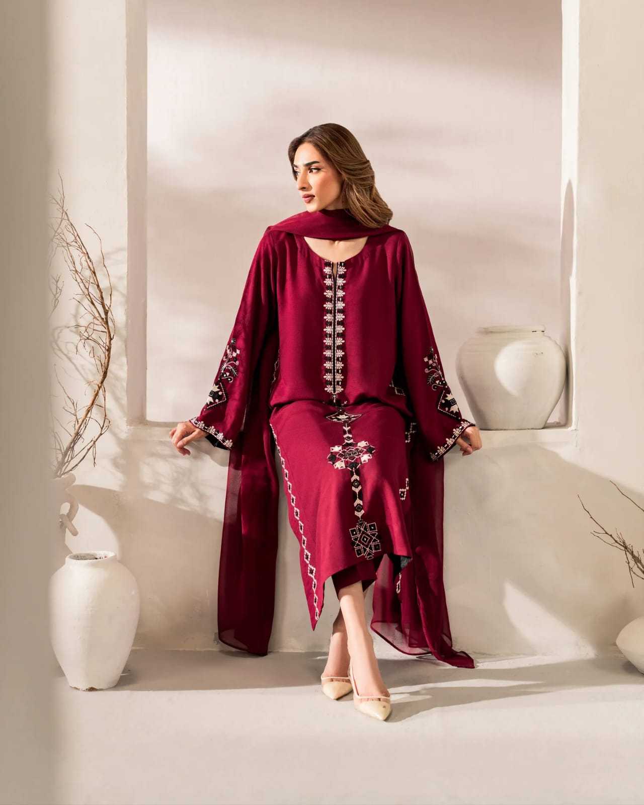 Cotton Embroidery Suit
