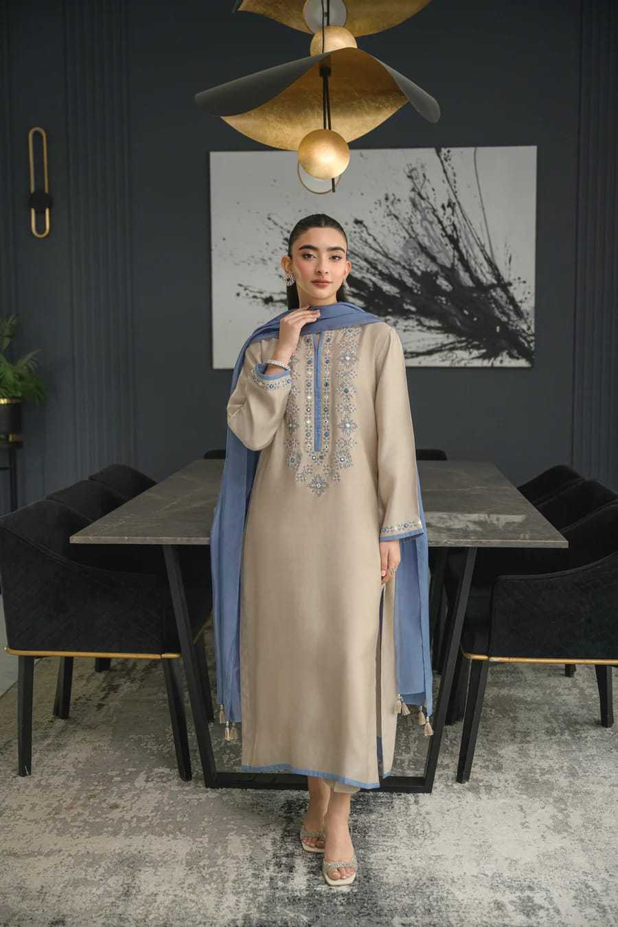 Chanderi Cotton Embroidery Suit