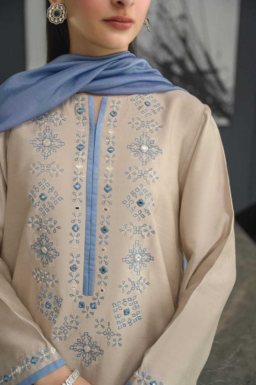 Chanderi Cotton Embroidery Suit