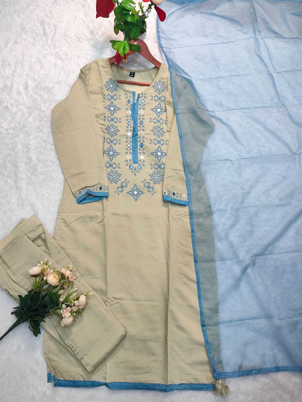 Chanderi Cotton Embroidery Suit