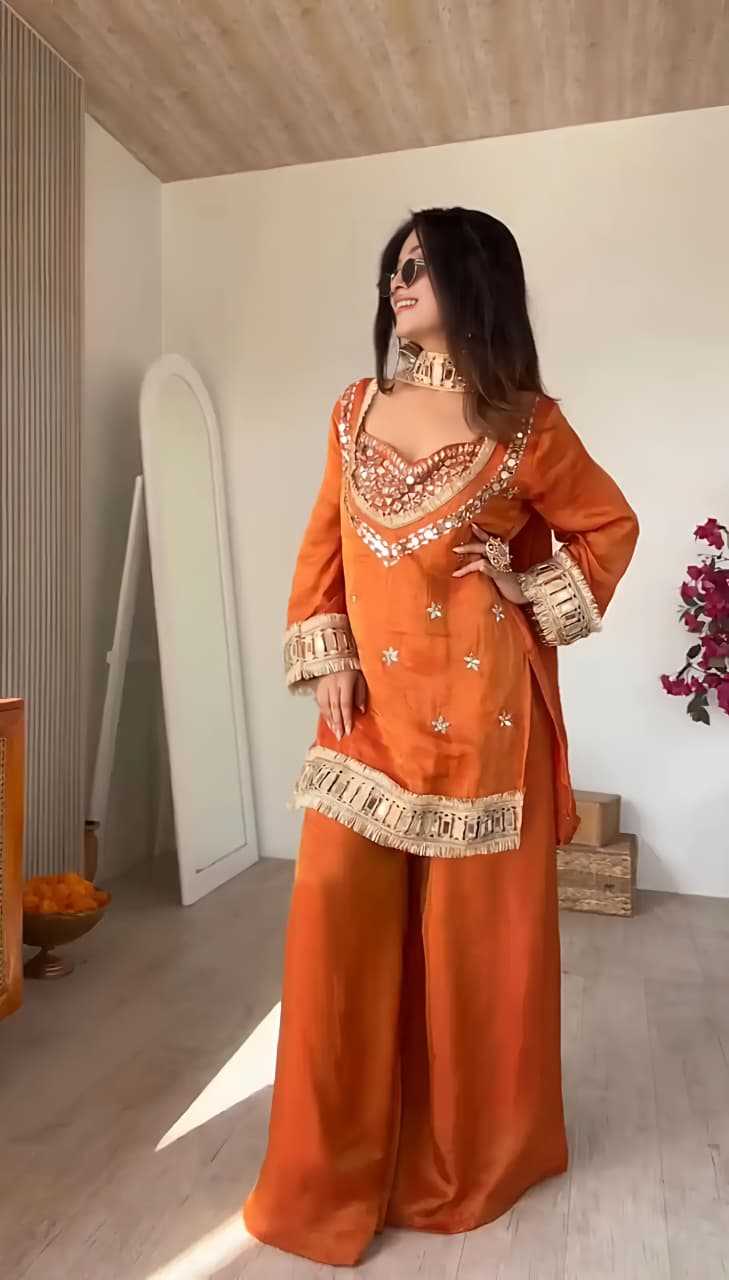 Chinon Silk Mirror Work Kurti