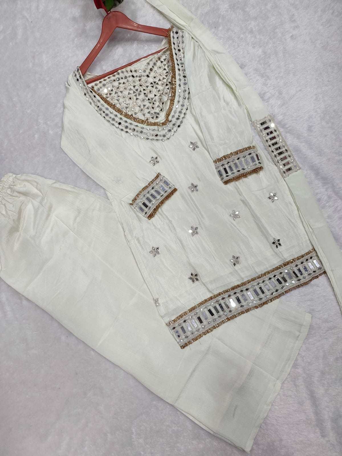 Chinon Silk Mirror Work Kurti