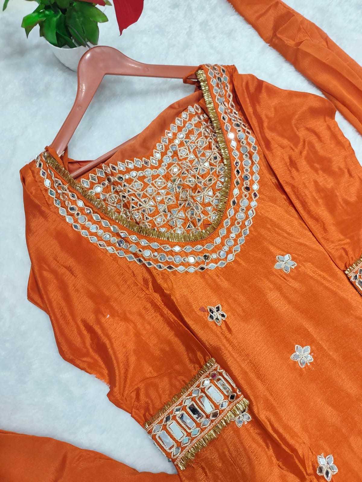 Chinon Silk Mirror Work Kurti
