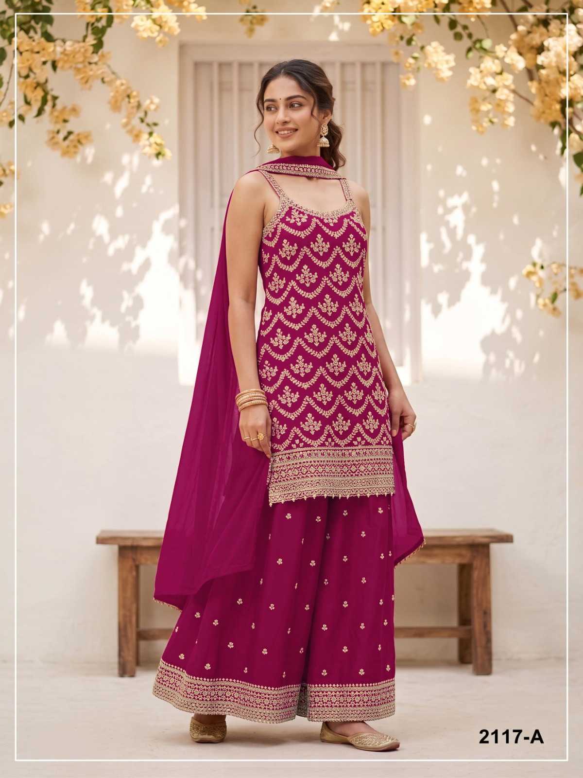 Chinon Embroidery Suit in Rama