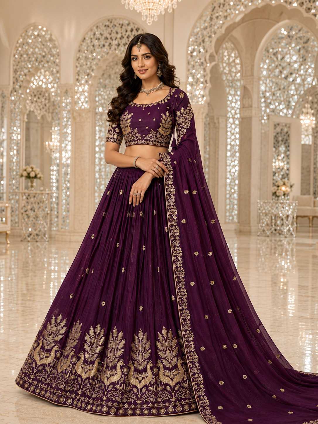 Chinon Silk Lehenga