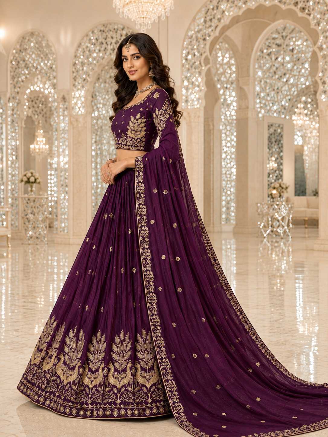Chinon Silk Lehenga