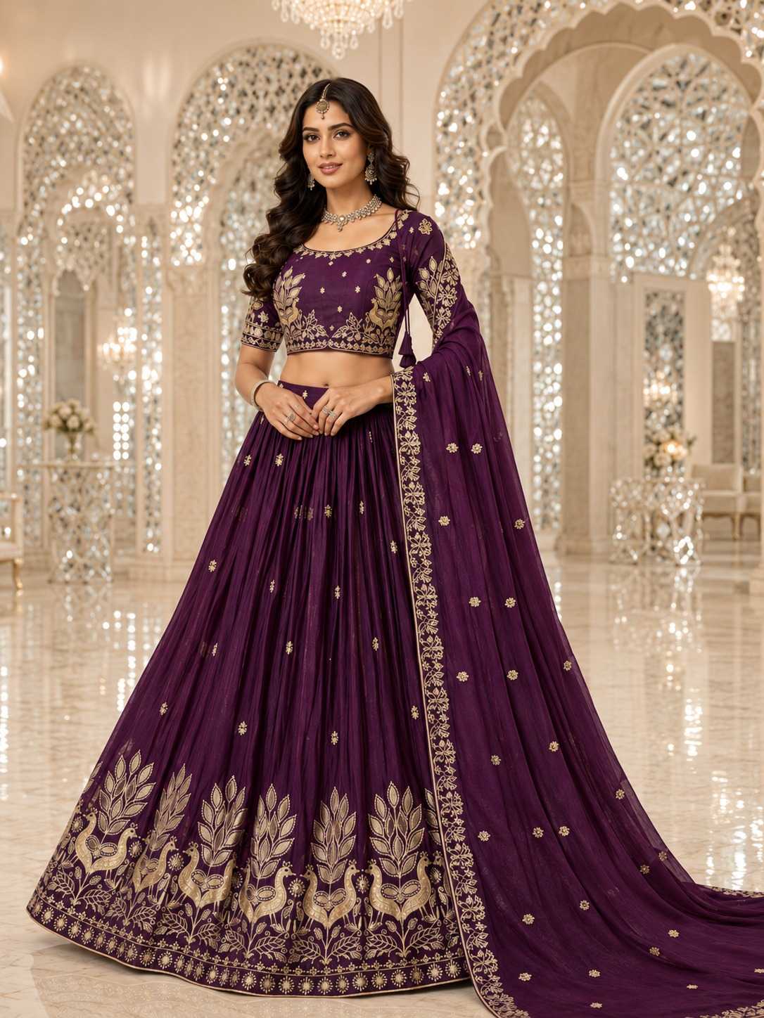 Chinon Silk Lehenga