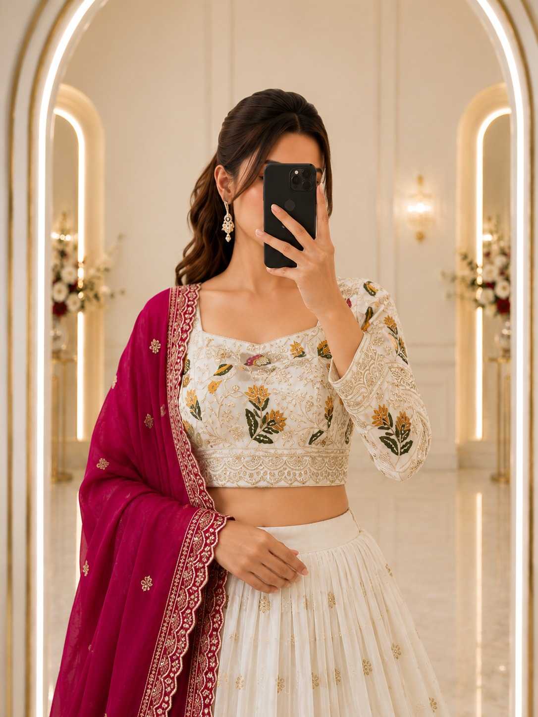 Chinon Silk Lehenga