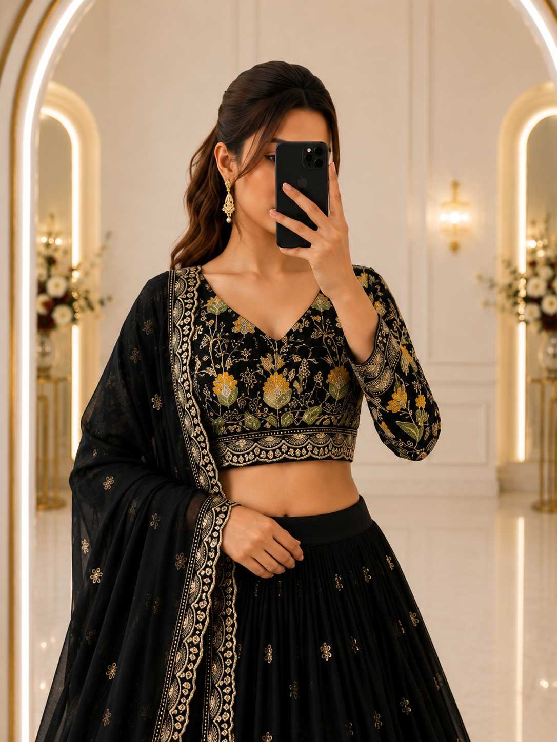 Chinon Silk Lehenga