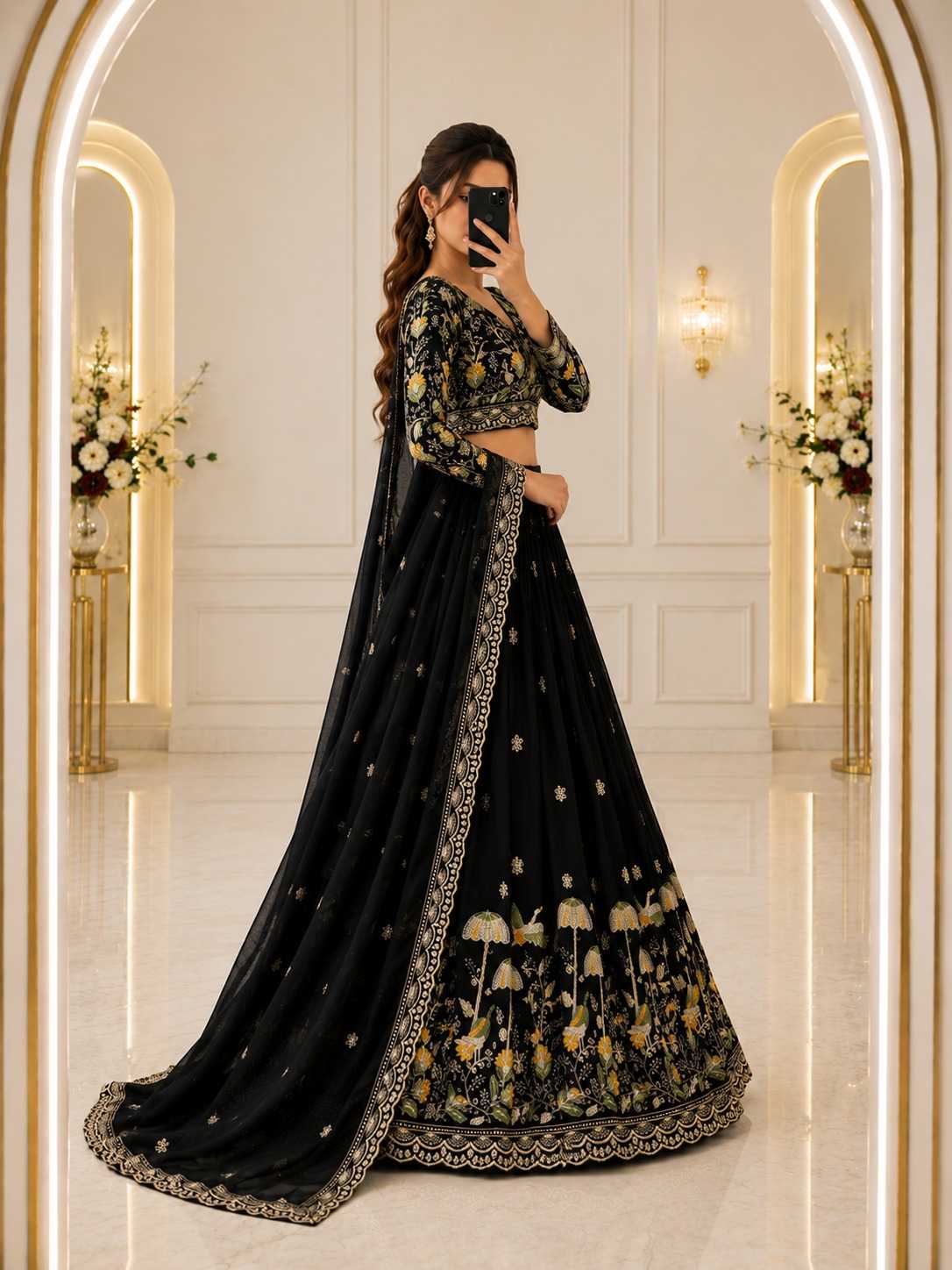 Chinon Silk Lehenga