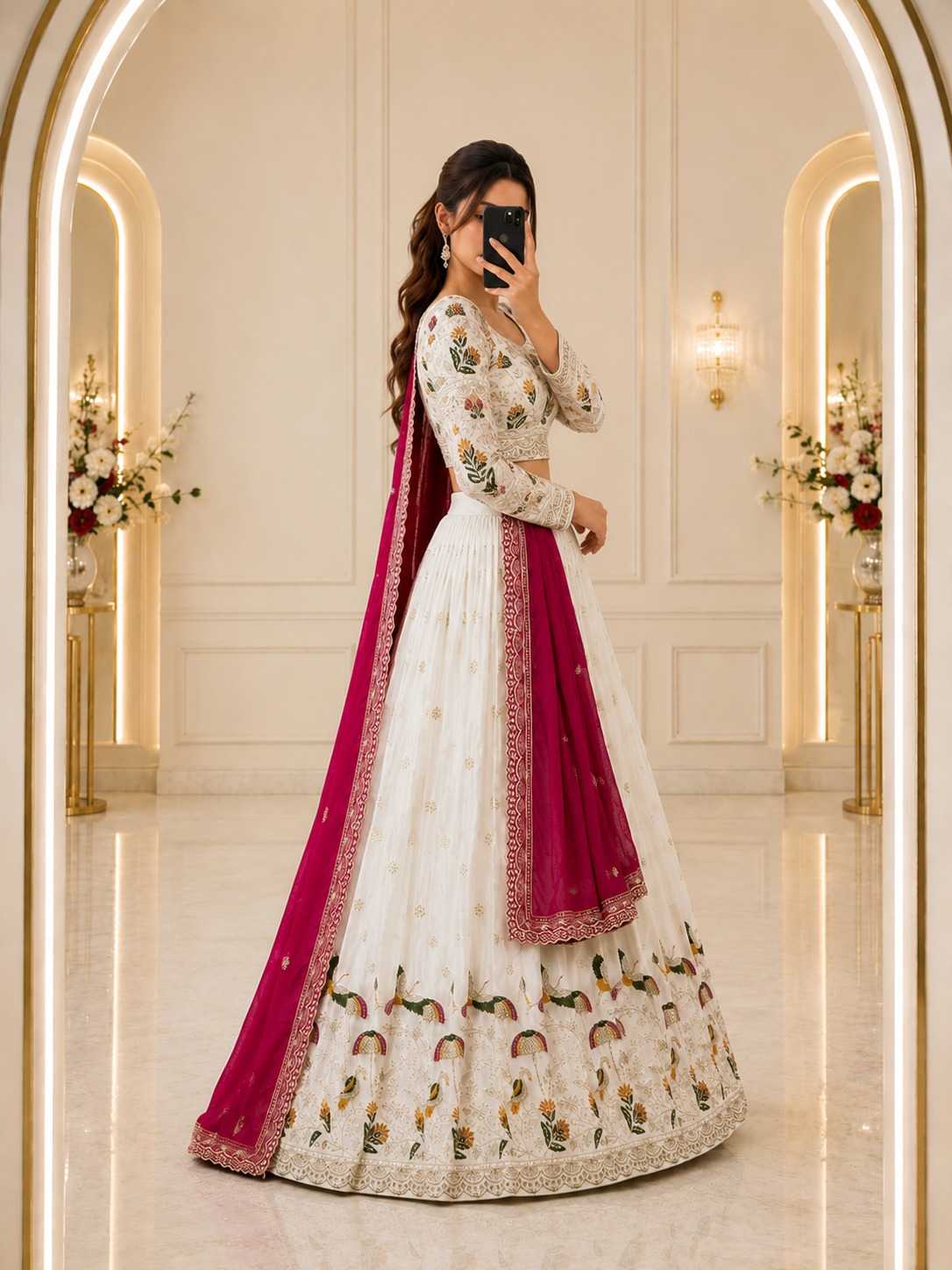 Chinon Silk Lehenga