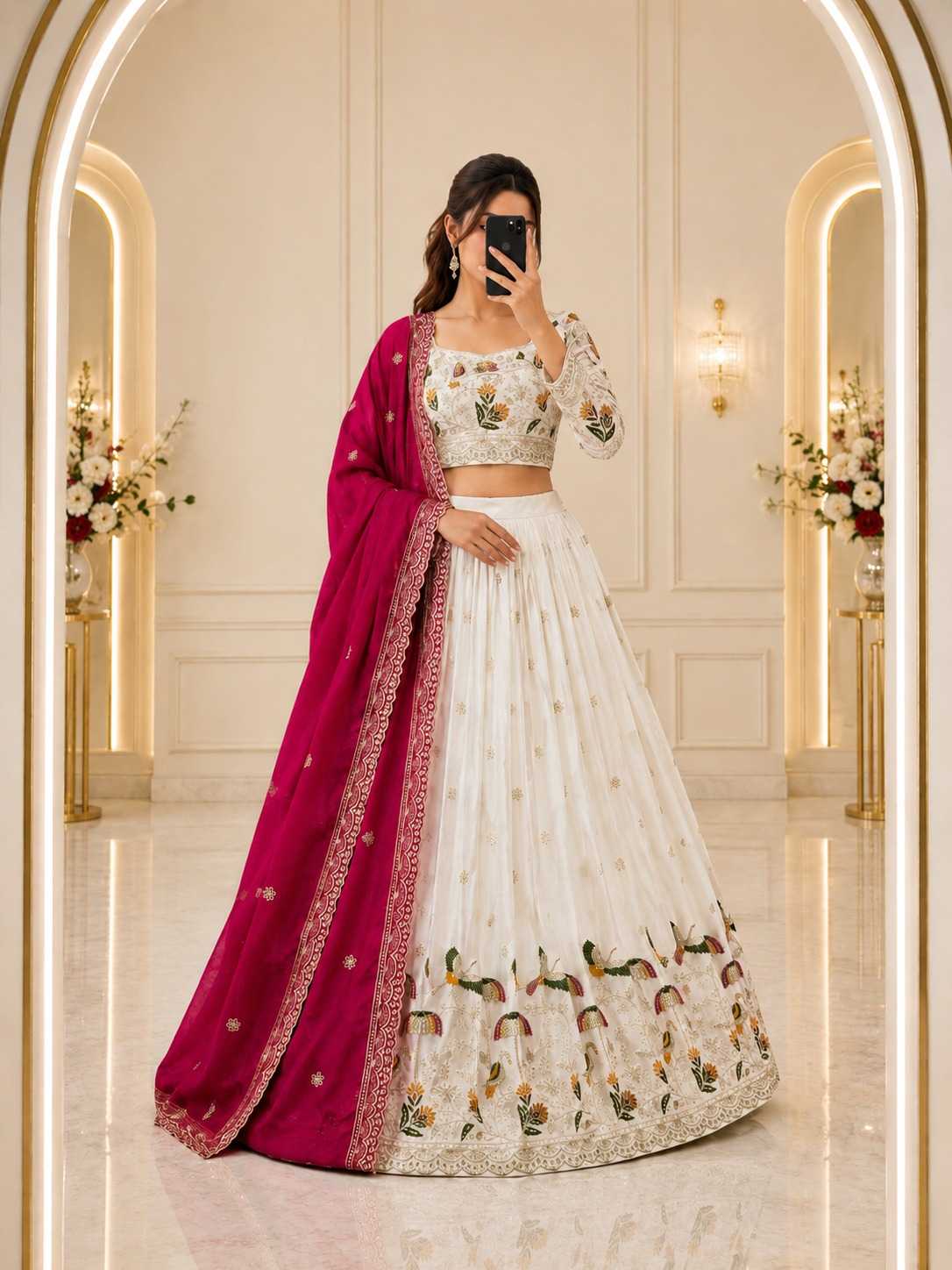 Chinon Silk Lehenga