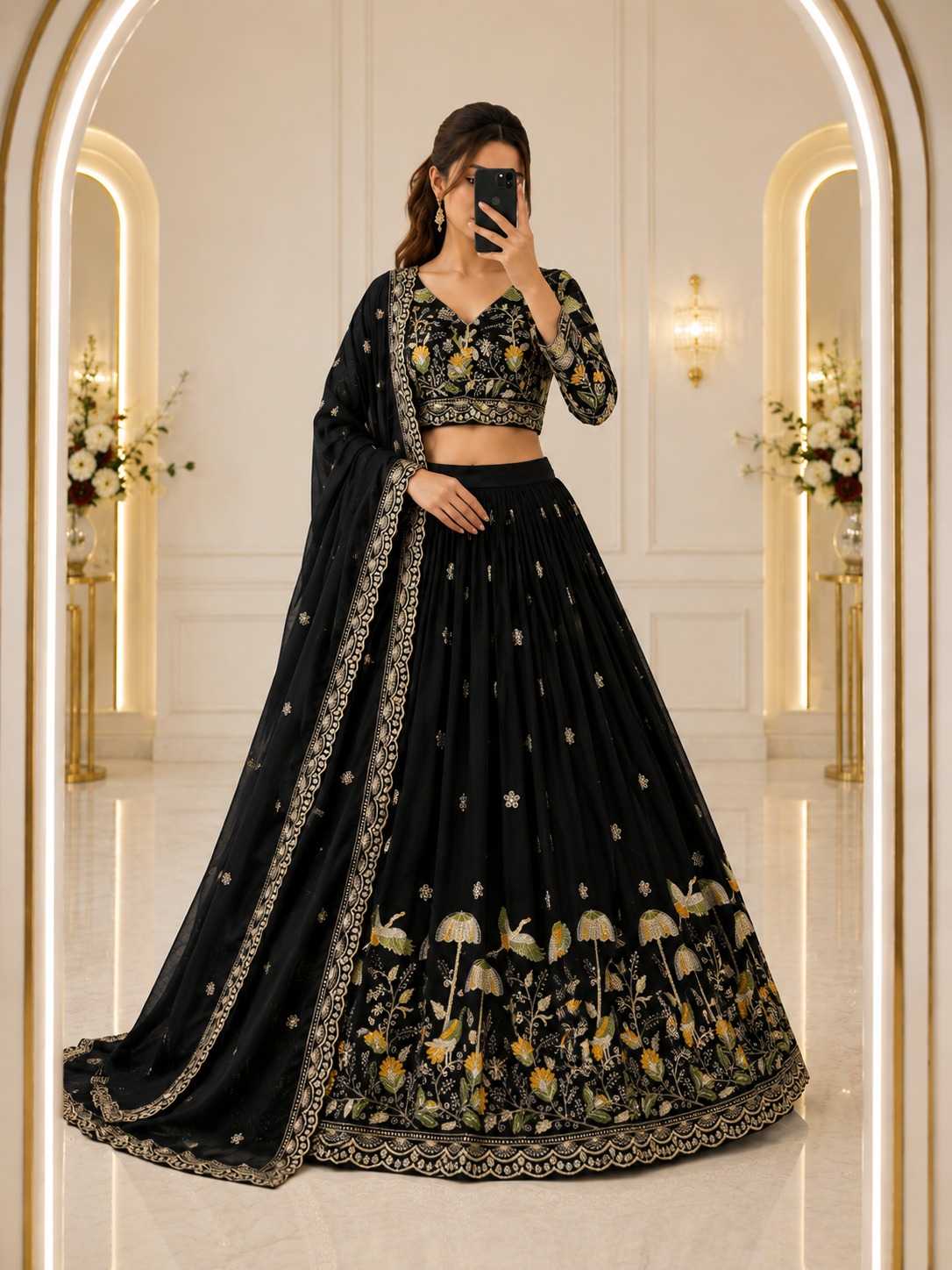 Chinon Silk Lehenga