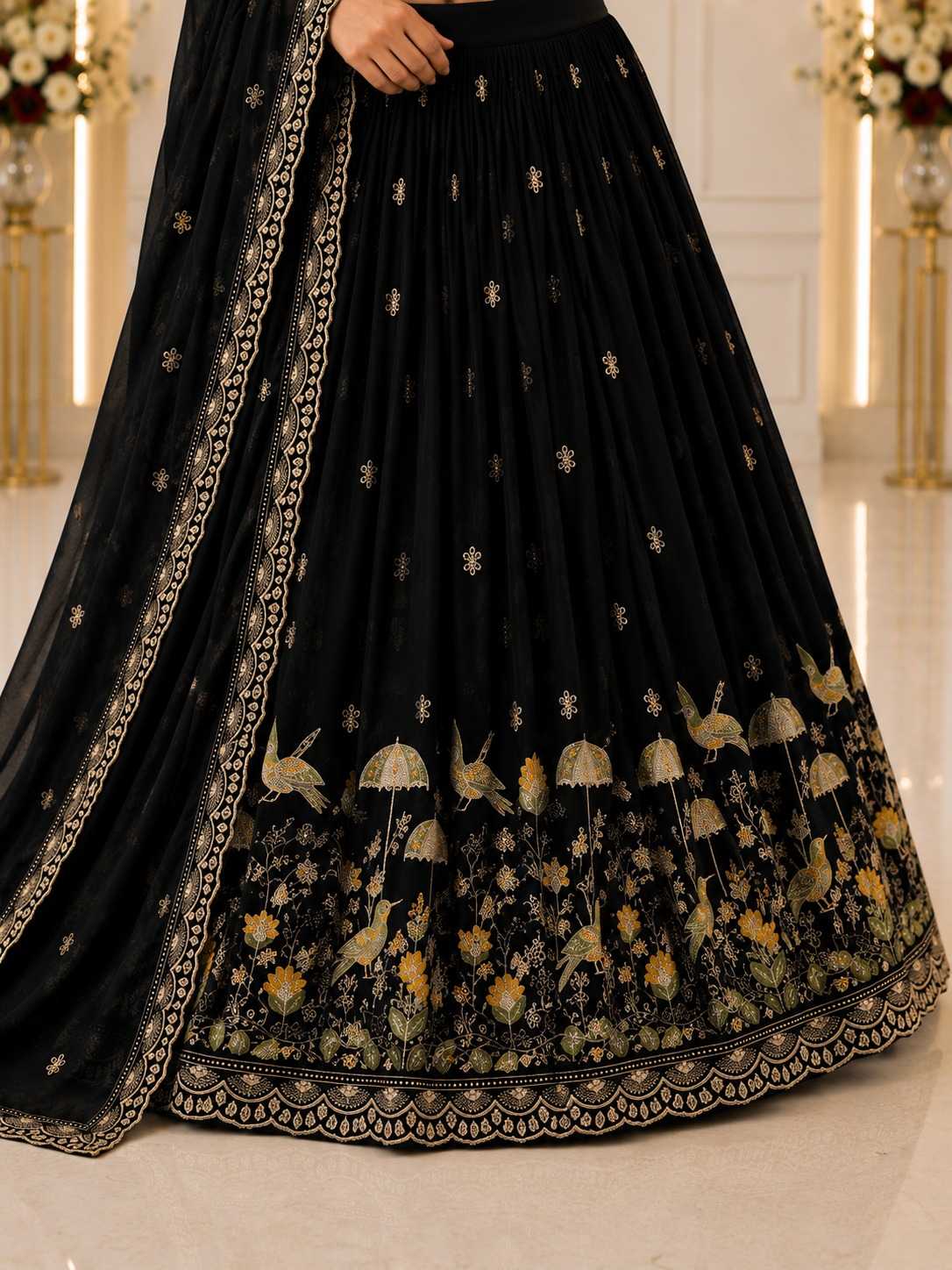 Chinon Silk Lehenga