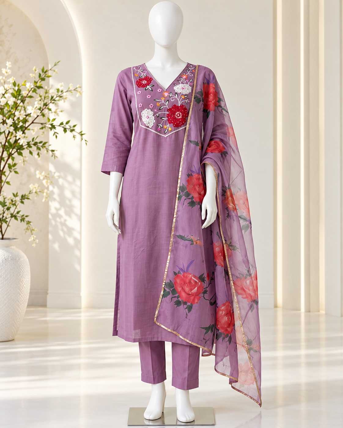 Chinon Silk Ladies Suit