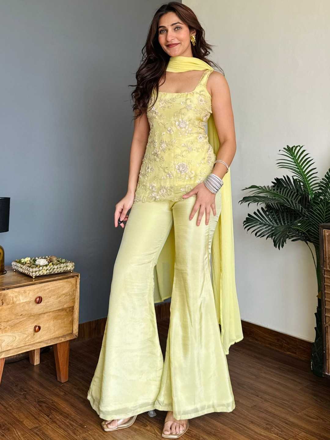 Georgette Palazzo Suit