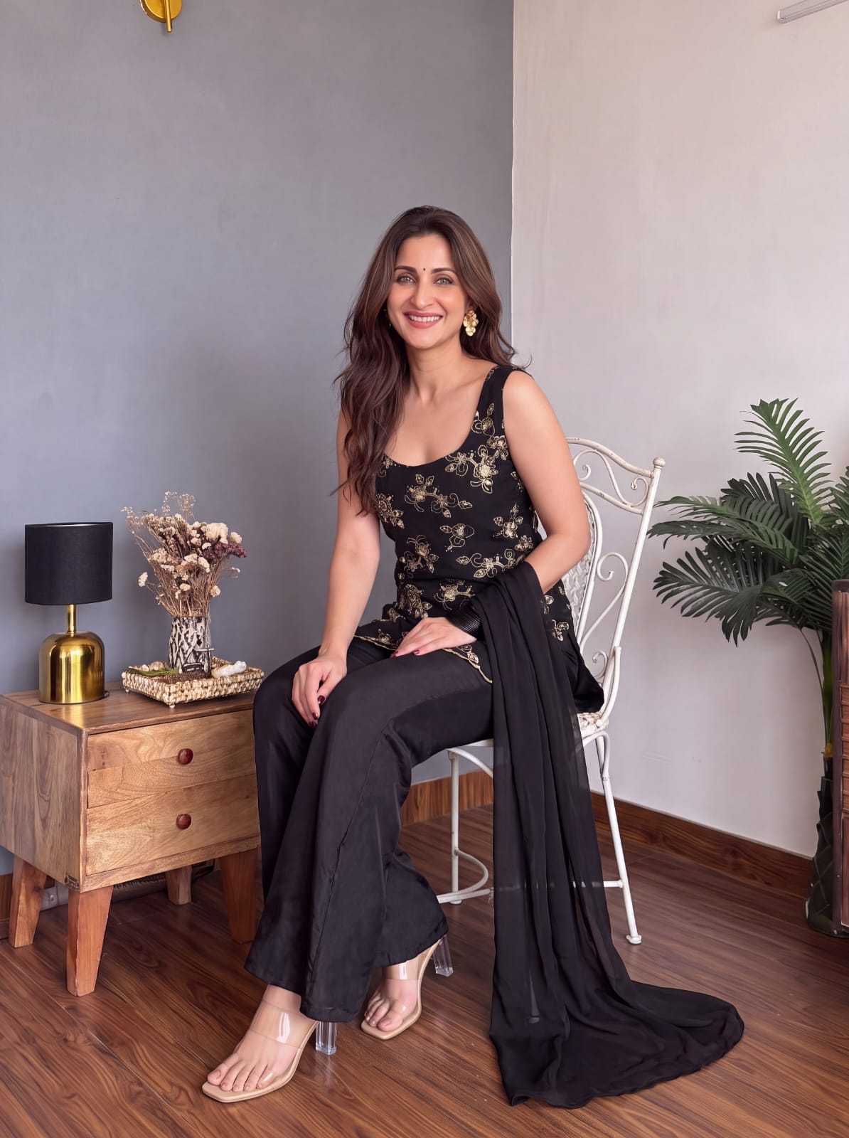 Georgette Palazzo Suit