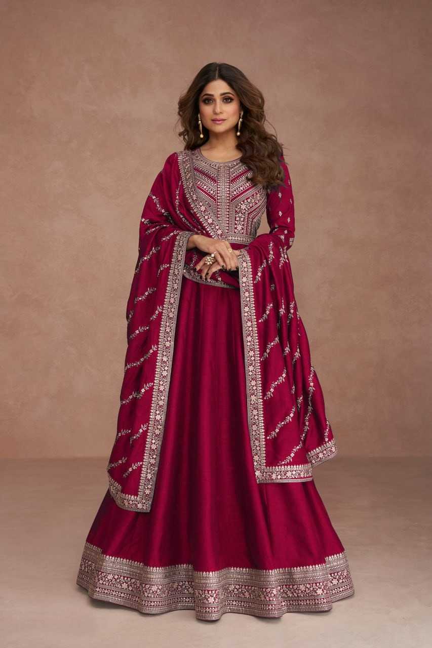 Premium Silk Embroidery Suit in Morpich